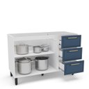 Ver imagem 3 de Balcão de Cozinha Amara 120x81cm com 3 Gavetas e 2 Portas Branco/Azul 250021