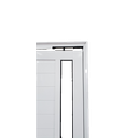 Ver imagem 3 de Porta Pivotante de Alumínio Branco com Puxador, Friso e Visor Linha Veneza:esquerda/ 210 X 120