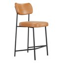 Ver imagem 6 de Kit 02 Banquetas Médias para Cozinha Lila Estofada com Encosto Couríssimo Whisky - Desk Design