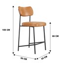 Ver imagem 4 de Kit 02 Banquetas Médias para Cozinha Lila Estofada com Encosto Couríssimo Whisky - Desk Design