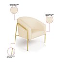 Ver imagem 3 de Poltrona Sala Industrial Alta Dourado Kit 2 Stella Linho D03 - D’Rossi