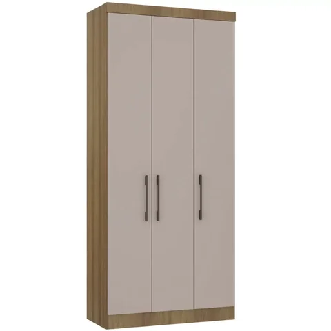 Guarda Roupa Modulado 101,5cm 3 Portas Paris Avelã/cinammon Luciane Móveis