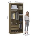 Ver imagem 2 de Guarda Roupa Modulado 101,5cm 3 Portas Paris Avelã/cinammon Luciane Móveis