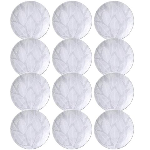 Jogo 12 Pratos de Sobremesa 19cm Rasos Porcelana Tramontina