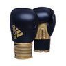 Kit Luva Boxe Adidas Hybrid 100 Preta/Dourada com Bandagem Azul e Bucal Simples - 12 Oz - 2