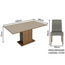 Ver imagem 3 de Conjunto Sala de Jantar Mesa Tampo de Madeira 4 Cadeiras Rustic/crema/silver Keila Madesa
