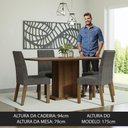 Ver imagem 4 de Conjunto Sala de Jantar Mesa Tampo de Madeira 4 Cadeiras Rustic/crema/silver Keila Madesa