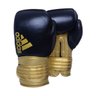 Kit Luva Boxe Adidas Hybrid 300 Preto/Dourado com Bandagem Azul e Bucal Simples - 16 Oz - 2