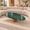 Ver imagem 2 de Mesa de Centro Eclat Orgânica em Mármore Verde Guatemala 90x60cm