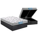 Ver imagem 1 de Cama Box Baú King: Colchão Ortopédico Probel D45 Guarda Costas Próextreme + Base Crc Suede Gray