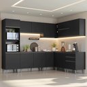 Ver imagem 1 de Armário de Cozinha Completa de Canto 465 cm Preto Nice Madesa 01