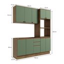 Ver imagem 4 de Cozinha Compacta Celeste Kappesberg 100% Mdf Nogueira/verde 190cm