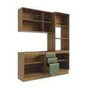 Ver imagem 3 de Cozinha Compacta Celeste Kappesberg 100% Mdf Nogueira/verde 190cm