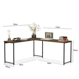 Mesa em L sem Prateleira Office em Mdf Estilo Industrial Klm Store - 3
