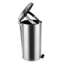 Ver imagem 4 de Lixeira Redonda de Pedal Aço Inox Polido 50 Litros