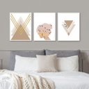 Ver imagem 2 de Kit 3 Quadros Claros para Quarto Nude 45x34cm - com Vidro:madeira Preta
