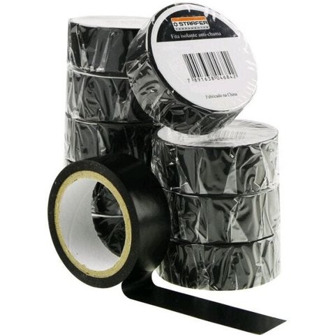 Kit 10 Rolos Fita Isolante Starfer 19x0,13 20 Metros