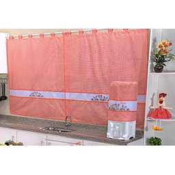 Itens para Cozinha Bordados - Gisella Arte & Tear Cortina de Cozinha - Bordada - 3