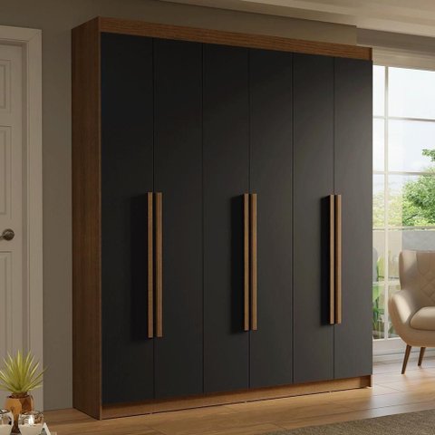 Guarda-Roupa Casal 6 Portas Batentes Saturno Madesa