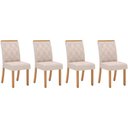 Ver imagem 1 de Kit 4 Cadeiras de Cozinha Vita 4 Uni Nature/suede Light Linho - Henn