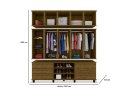 Ver imagem 2 de Roupeiro / Guarda Roupas Pris Triplex 6 Portas e 4 Gavetas com Nichos para Sapatos Cor Imbuia Pz