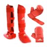 Kit Karate Protetores Adidas Caneleira + Luva com dedão Vermelha WKF - P - PP - 1