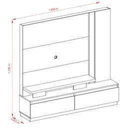 Home Theater New Apolo Tvs até 75” Calacata Off White 653136 Madetec - 5