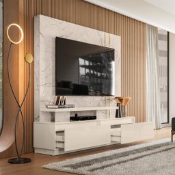 Home Theater New Apolo Tvs até 75” Calacata Off White 653136 Madetec - 4