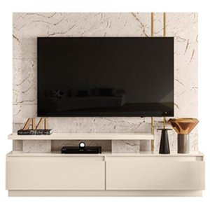 Home Theater New Apolo Tvs até 75” Calacata Off White 653136 Madetec