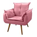 Ver imagem 2 de Kit 2 Poltronas Cadeira Decorativa Opala Sala e Quarto Rosa