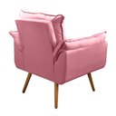 Ver imagem 4 de Kit 2 Poltronas Cadeira Decorativa Opala Sala e Quarto Rosa