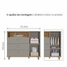 Comoda Bebê Fendi Nature Infantil MDF Pés Madeira 3 Gavetas Corrediças Telescópicas Guarda - 2