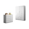 Quarto Infantil Bebê Cômoda E Guarda Roupa Branco - 1