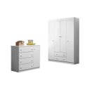 Ver imagem 1 de Quarto Infantil Bebê Cômoda E Guarda Roupa Branco