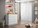 Ver imagem 2 de Quarto Infantil Bebê Cômoda E Guarda Roupa Branco