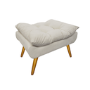 Ver imagem 3 de Kit 1 Poltrona e 1 Puff Pés Palito Para Sala de Tv Karen Corano Bege - LM DECOR