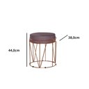 Ver imagem 2 de Puff Babu Bronze Veludo Rose Metal Móveis