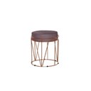 Ver imagem 1 de Puff Babu Bronze Veludo Rose Metal Móveis