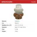 Ver imagem 6 de Vaso Decorativo de Cerâmica Marrom 22x17x17cm Enfeite Sala Mesa Estante Aparador