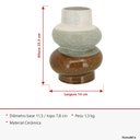 Ver imagem 7 de Vaso Decorativo de Cerâmica Marrom 22x17x17cm Enfeite Sala Mesa Estante Aparador
