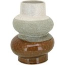 Ver imagem 1 de Vaso Decorativo de Cerâmica Marrom 22x17x17cm Enfeite Sala Mesa Estante Aparador