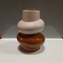 Ver imagem 4 de Vaso Decorativo de Cerâmica Marrom 22x17x17cm Enfeite Sala Mesa Estante Aparador