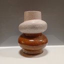 Ver imagem 2 de Vaso Decorativo de Cerâmica Marrom 22x17x17cm Enfeite Sala Mesa Estante Aparador