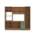 Ver imagem 3 de Kit Cozinha Modulada 4 Peças Botanic 1 Aéreo + Balcão + 2 Paneleiros sem Pia M647 Nogueira Verde