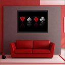 Ver imagem 1 de Quadro Decorativo Baralho Canastra Jogos Salas Decorações Interiores Com Moldura
