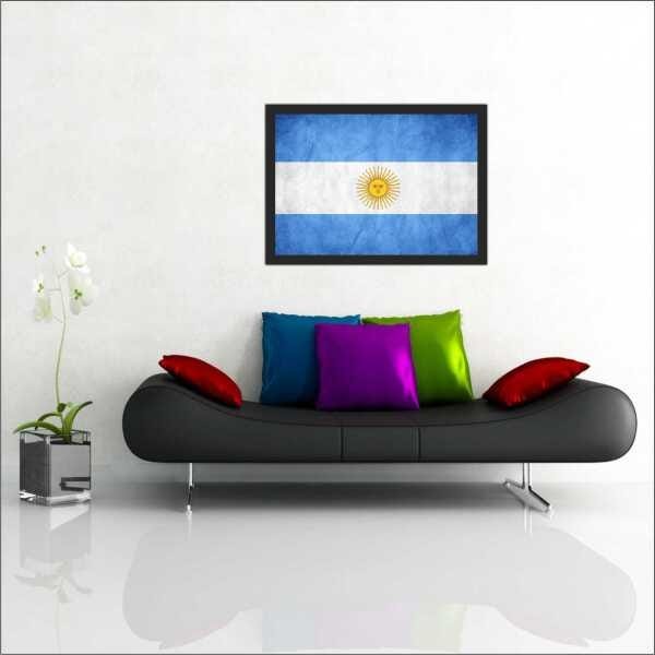 Quadro Decorativo Bandeira Da Argentina Salas Decorações Recepção Interiores Com Moldura - 4