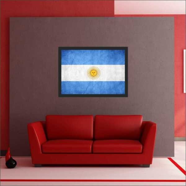 Quadro Decorativo Bandeira Da Argentina Salas Decorações Recepção Interiores Com Moldura - 3