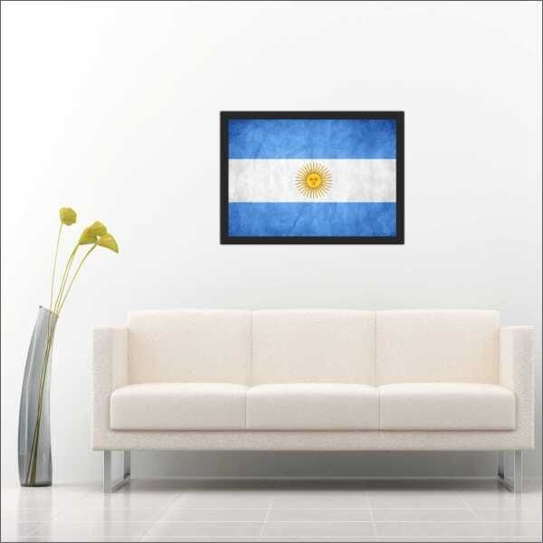 Quadro Decorativo Bandeira Da Argentina Salas Decorações Recepção Interiores Com Moldura - 2