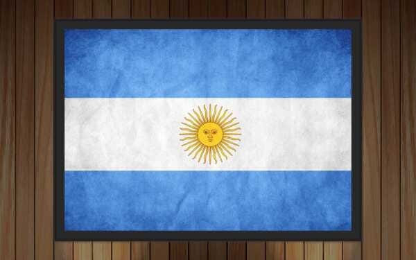 Quadro Decorativo Bandeira Da Argentina Salas Decorações Recepção Interiores Com Moldura - 1