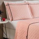 Ver imagem 4 de Cobre Leito Solteiro 2 Peças Bella Malha 100% Algodão - Rosa Decor